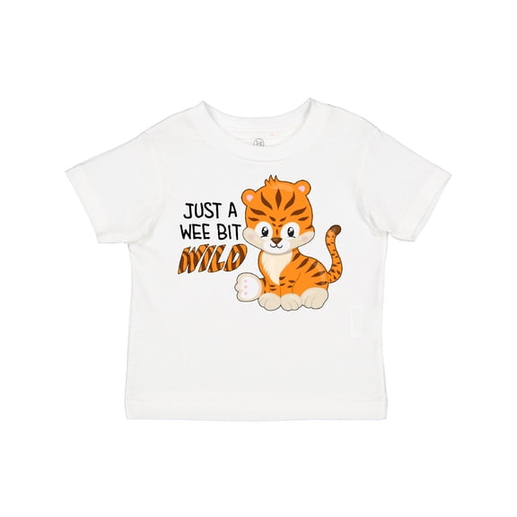 Inktastic Just a Wee Bit Wild- cute tiger cub Boys or Girls Toddler T-Shirt