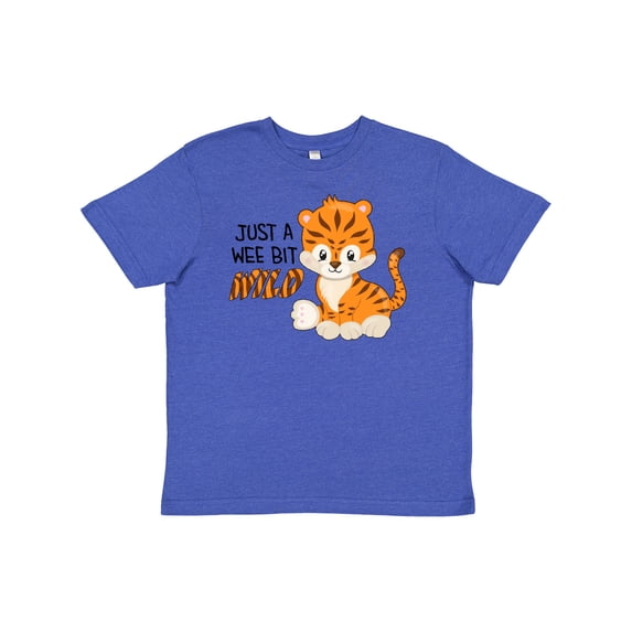 Inktastic Just a Wee Bit Wild- cute tiger cub Youth T-Shirt