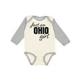 thumbnail image 1 of Inktastic Just an Ohio Girl Born in Ohio Girls Long Sleeve Baby Bodysuit, 1 of 5