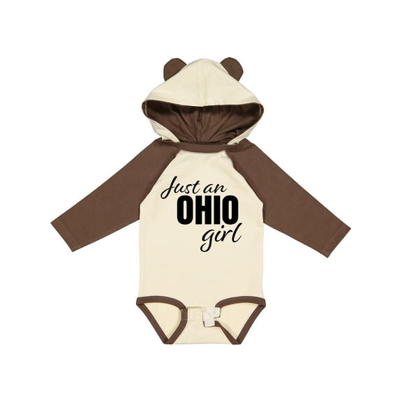 Inktastic Just an Ohio Girl Born in Ohio Girls Long Sleeve Baby Bodysuit