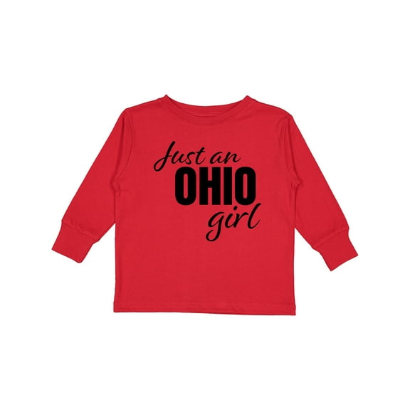 Inktastic Just an Ohio Girl Born in Ohio Girls Long Sleeve Toddler T-Shirt