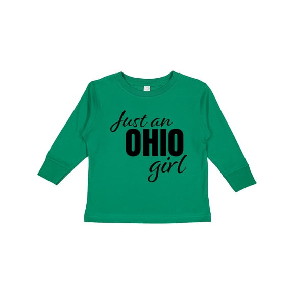 Inktastic Just an Ohio Girl Born in Ohio Girls Long Sleeve Toddler T-Shirt