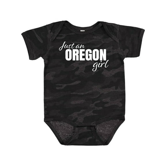 Inktastic Just an Oregon Girl Born and Raised Girls Baby Bodysuit