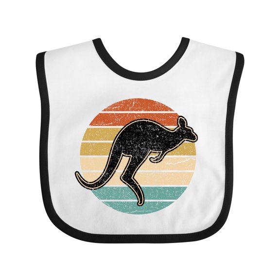 Inktastic Kangaroo Retro Australia Boys or Girls Baby Bib