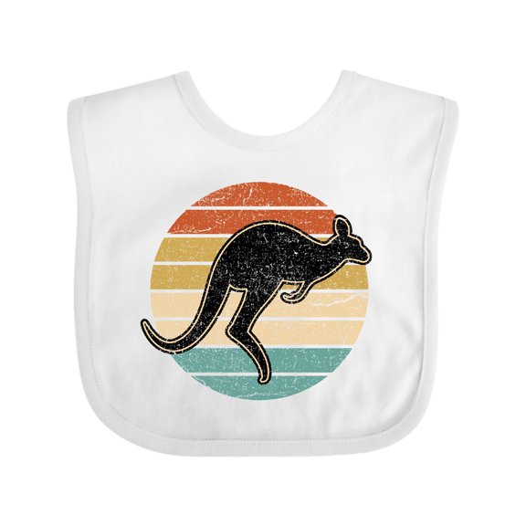 Inktastic Kangaroo Retro Australia Boys or Girls Baby Bib