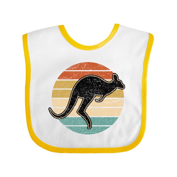Inktastic Kangaroo Retro Australia Boys or Girls Baby Bib