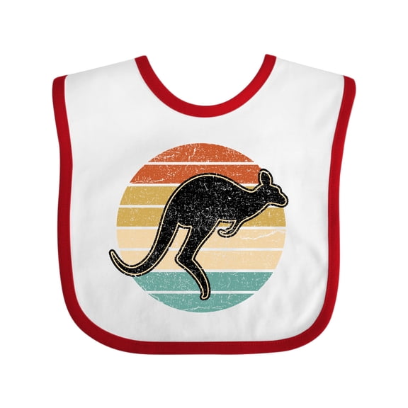 Inktastic Kangaroo Retro Australia Boys or Girls Baby Bib