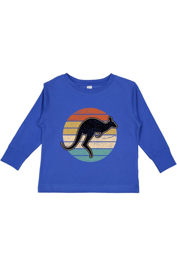Kangaroo Retro Australia Boys or Girls Long Sleeve Toddler T-Shirt