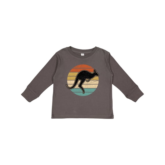 Inktastic Kangaroo Retro Australia Boys or Girls Long Sleeve Toddler T-Shirt