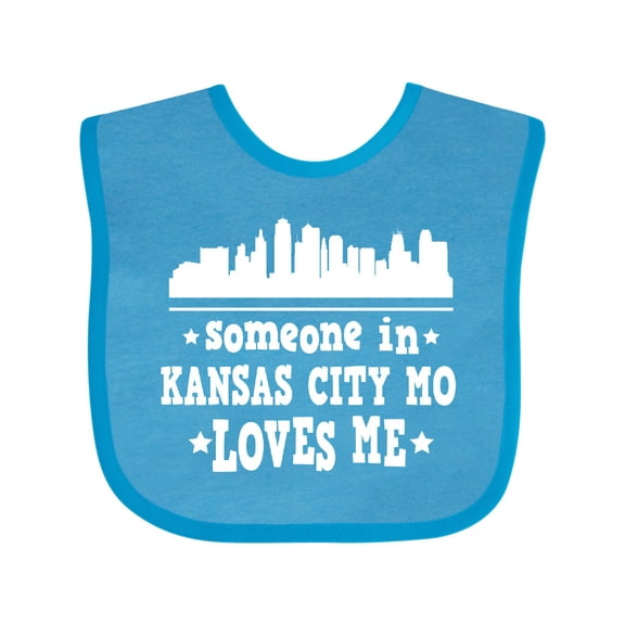 Inktastic Kansas City Missouri Loves Me Skyline Boys or Girls Baby Bib