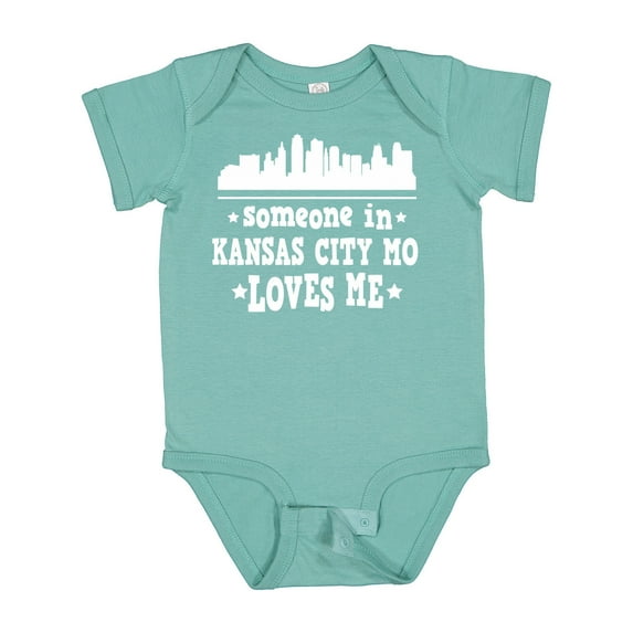 Inktastic Kansas City Missouri Loves Me Skyline Boys or Girls Baby Bodysuit