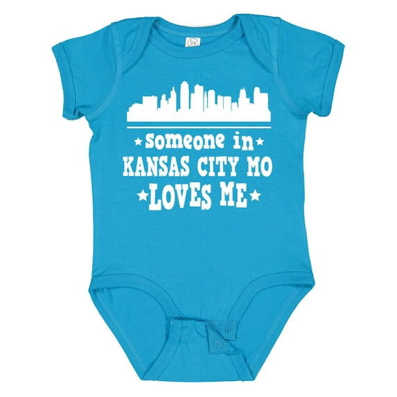 Inktastic Kansas City Missouri Loves Me Skyline Boys or Girls Baby Bodysuit