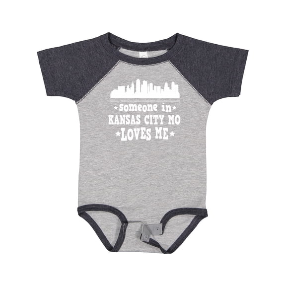 Inktastic Kansas City Missouri Loves Me Skyline Boys or Girls Baby Bodysuit