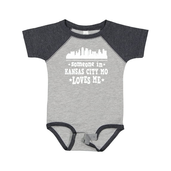 Inktastic Kansas City Missouri Loves Me Skyline Boys or Girls Baby Bodysuit