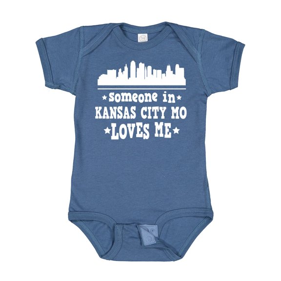 Inktastic Kansas City Missouri Loves Me Skyline Boys or Girls Baby Bodysuit