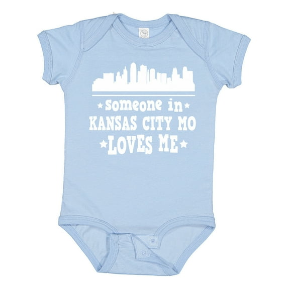 Inktastic Kansas City Missouri Loves Me Skyline Boys or Girls Baby Bodysuit