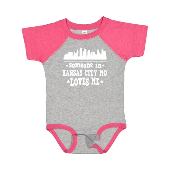 Inktastic Kansas City Missouri Loves Me Skyline Boys or Girls Baby Bodysuit