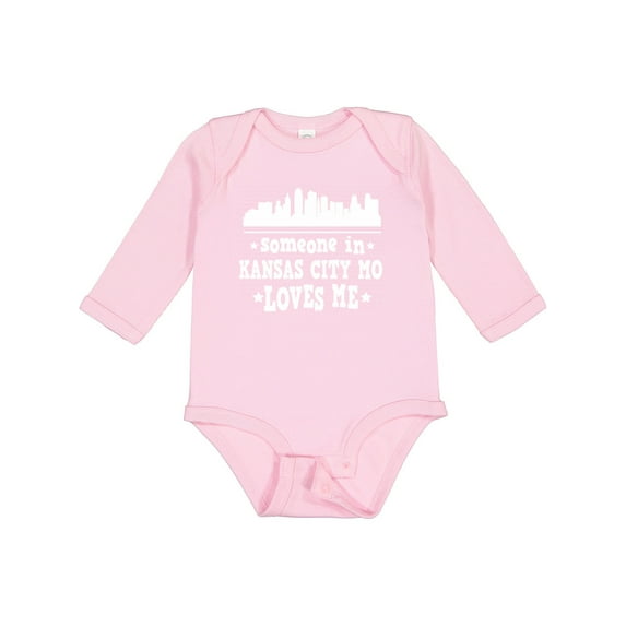 Inktastic Kansas City Missouri Loves Me Skyline Boys or Girls Long Sleeve Baby Bodysuit