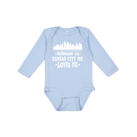Inktastic Kansas City Missouri Loves Me Skyline Boys or Girls Long Sleeve Baby Bodysuit