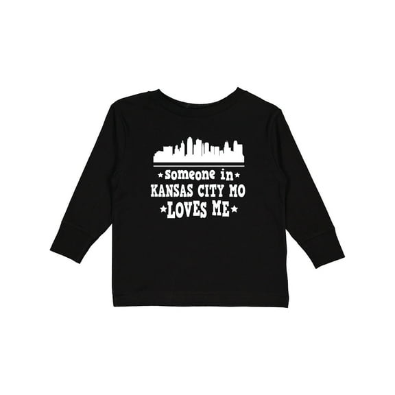 Inktastic Kansas City Missouri Loves Me Skyline Boys or Girls Long Sleeve Toddler T-Shirt