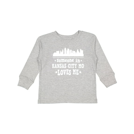 Inktastic Kansas City Missouri Loves Me Skyline Boys or Girls Long Sleeve Toddler T-Shirt