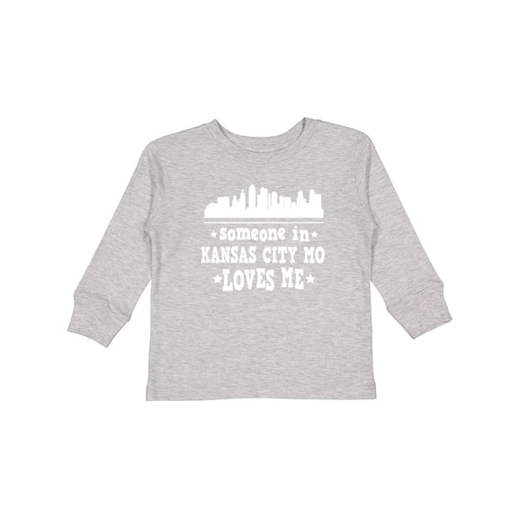 Inktastic Kansas City Missouri Loves Me Skyline Boys or Girls Long Sleeve Toddler T-Shirt