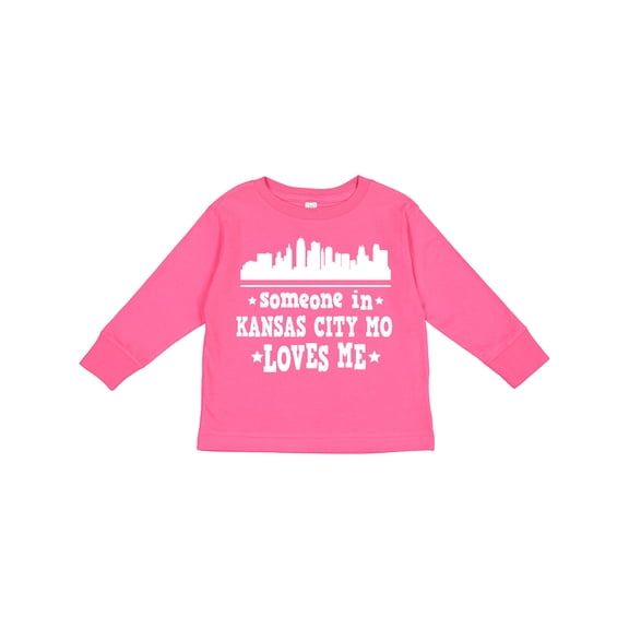 Inktastic Kansas City Missouri Loves Me Skyline Boys or Girls Long Sleeve Toddler T-Shirt