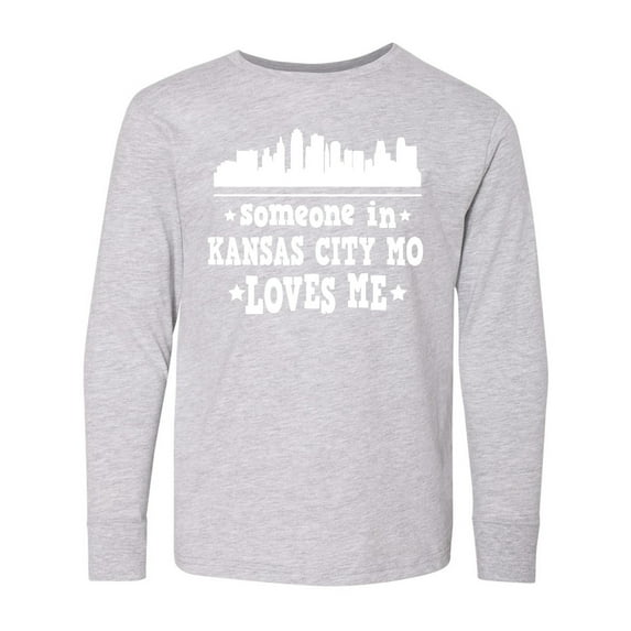 Inktastic Kansas City Missouri Loves Me Skyline Long Sleeve Youth T-Shirt