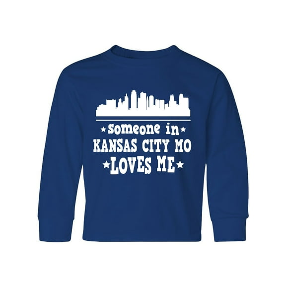 Inktastic Kansas City Missouri Loves Me Skyline Long Sleeve Youth T-Shirt
