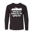 thumbnail image 1 of Inktastic Kansas City Missouri Loves Me Skyline Long Sleeve Youth T-Shirt, 1 of 5