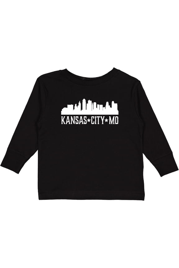 Kansas City Missouri Skyline MO Cities Boys or Girls Long Sleeve Toddler T-Shirt
