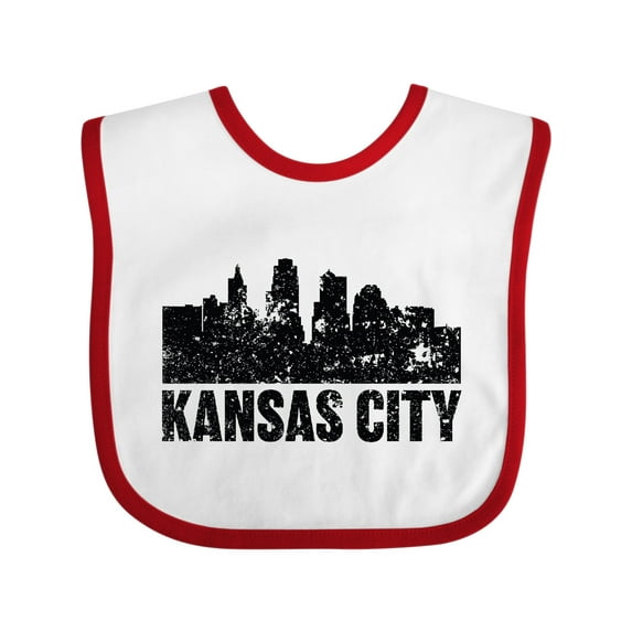 Inktastic Kansas City Skyline Grunge Boys or Girls Baby Bib
