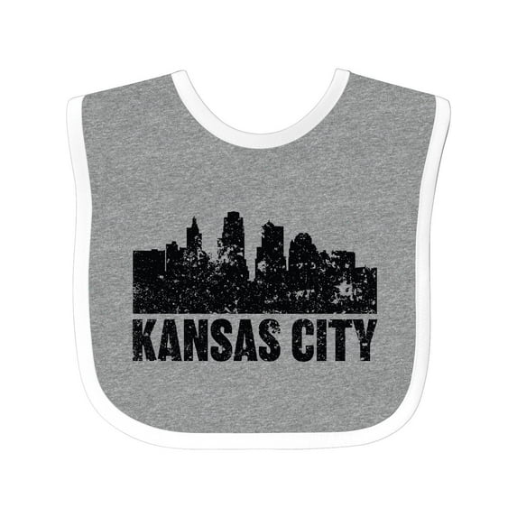 Inktastic Kansas City Skyline Grunge Boys or Girls Baby Bib