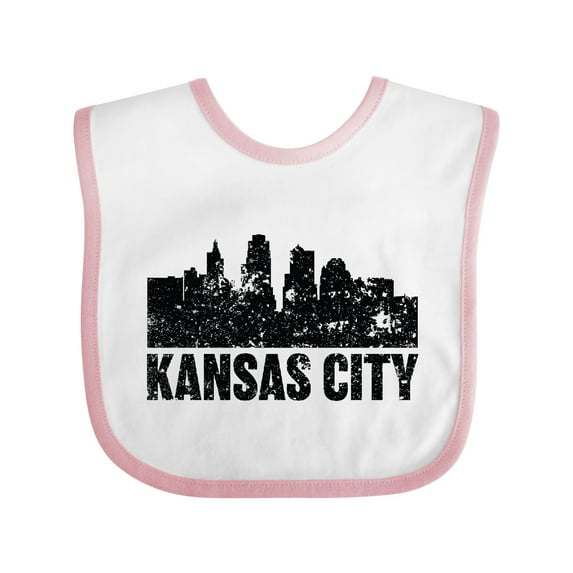 Inktastic Kansas City Skyline Grunge Boys or Girls Baby Bib