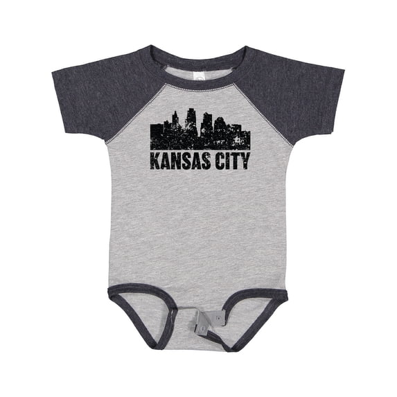 Inktastic Kansas City Skyline Grunge Boys or Girls Baby Bodysuit