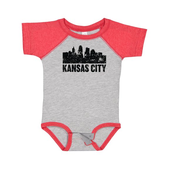 Inktastic Kansas City Skyline Grunge Boys or Girls Baby Bodysuit