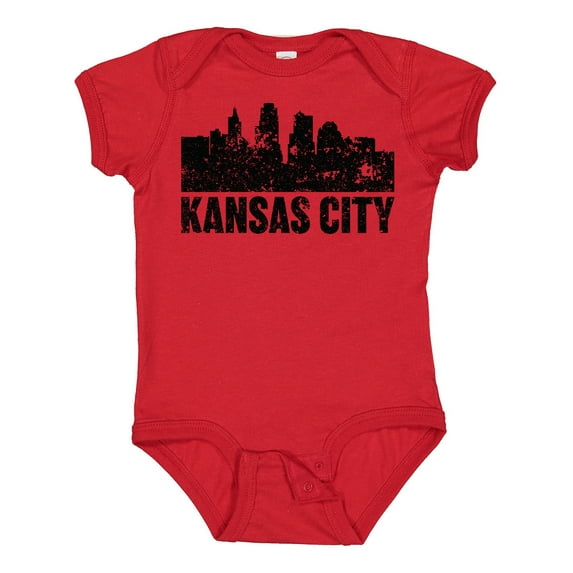 Inktastic Kansas City Skyline Grunge Boys or Girls Baby Bodysuit