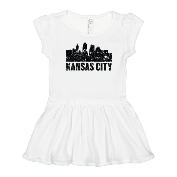 Inktastic Kansas City Skyline Grunge Girls Toddler Dress