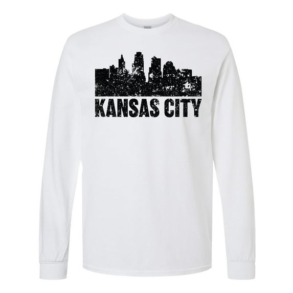 Inktastic Kansas City Skyline Grunge Long Sleeve T-Shirt