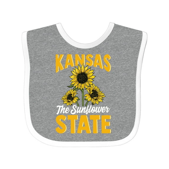 Inktastic Kansas the Sunflower State Boys or Girls Baby Bib