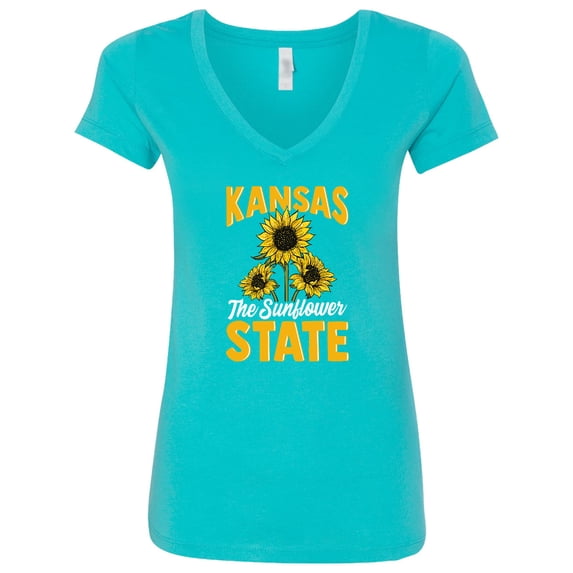 Inktastic Kansas the Sunflower State Women's V-Neck T-Shirt