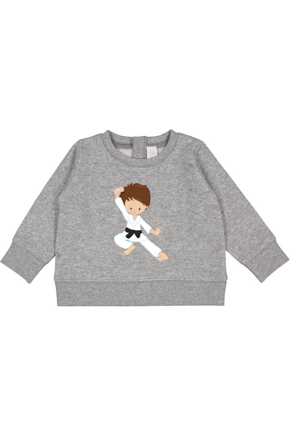 Karate Boy, Cute Boy, Black Belt, Brown Hair Baby Sweatshirt