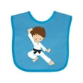 thumbnail image 1 of Inktastic Karate Boy, Cute Boy, Black Belt, Brown Hair Boys Baby Bib, 1 of 4