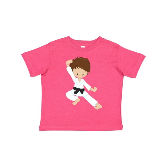 Inktastic Karate Boy, Cute Boy, Black Belt, Brown Hair Boys Toddler T-Shirt