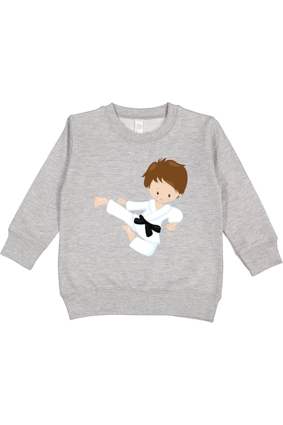 Karate Boy, Cute Boy, Black Belt, Brown Hair Toddler Sweatshirt