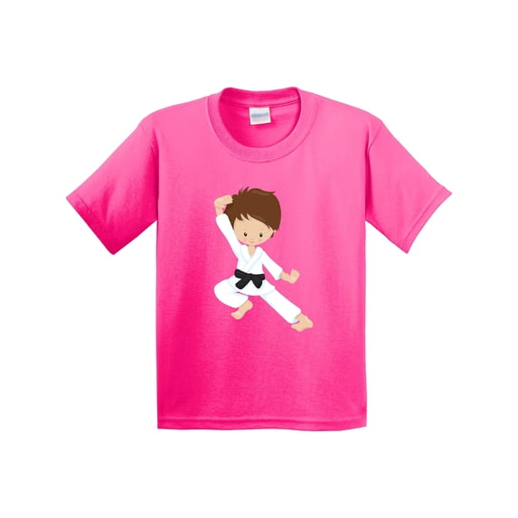 Inktastic Karate Boy, Cute Boy, Black Belt, Brown Hair Youth T-Shirt