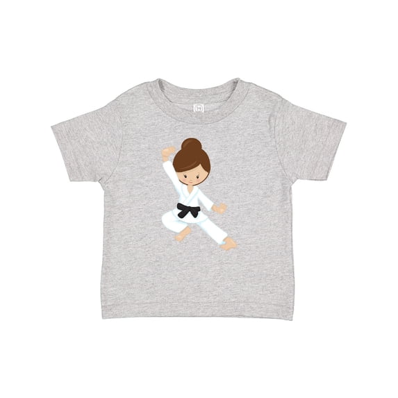 Inktastic Karate Girl, Cute Girl, Black Belt, Brown Hair Girls Baby T-Shirt