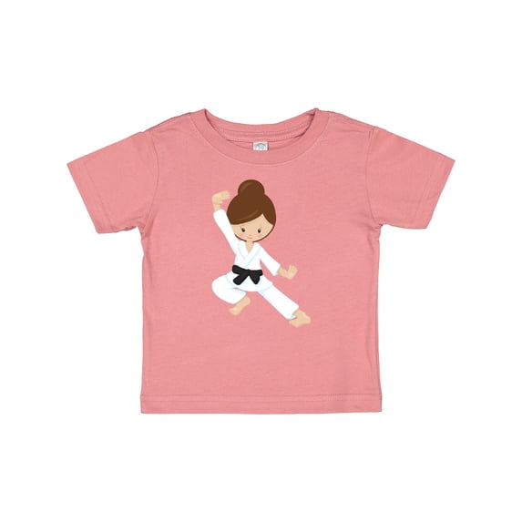 Inktastic Karate Girl, Cute Girl, Black Belt, Brown Hair Girls Baby T-Shirt
