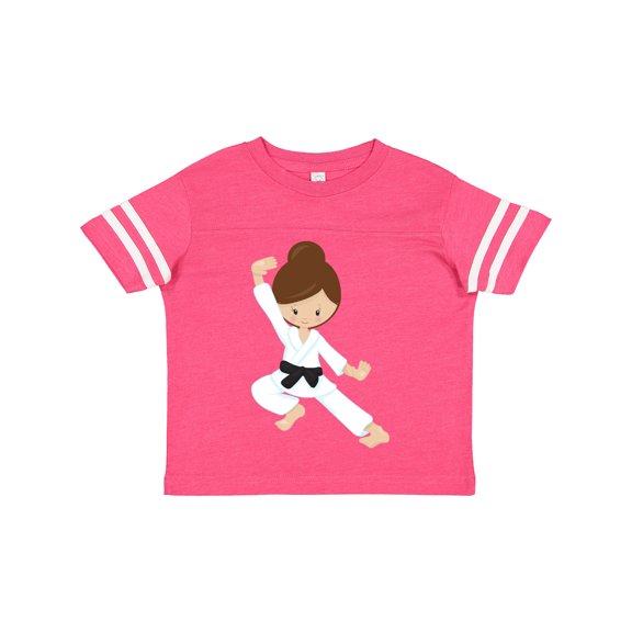 Inktastic Karate Girl, Cute Girl, Black Belt, Brown Hair Girls Toddler T-Shirt