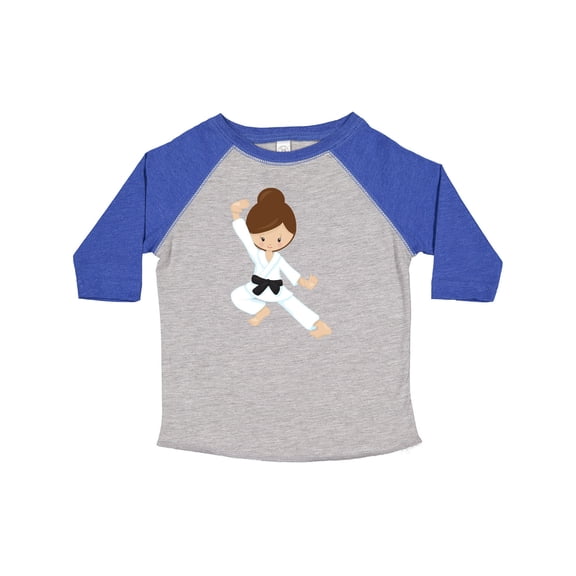 Inktastic Karate Girl, Cute Girl, Black Belt, Brown Hair Girls Toddler T-Shirt